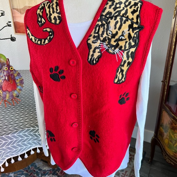 Lisa International Boiled Wool Cat Vest - Picture 7 of 9